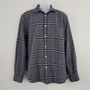 PORTUGUESE FLANNEL Size XL Cotton Houndstooth Check POW Plaid Flannel Shirt
